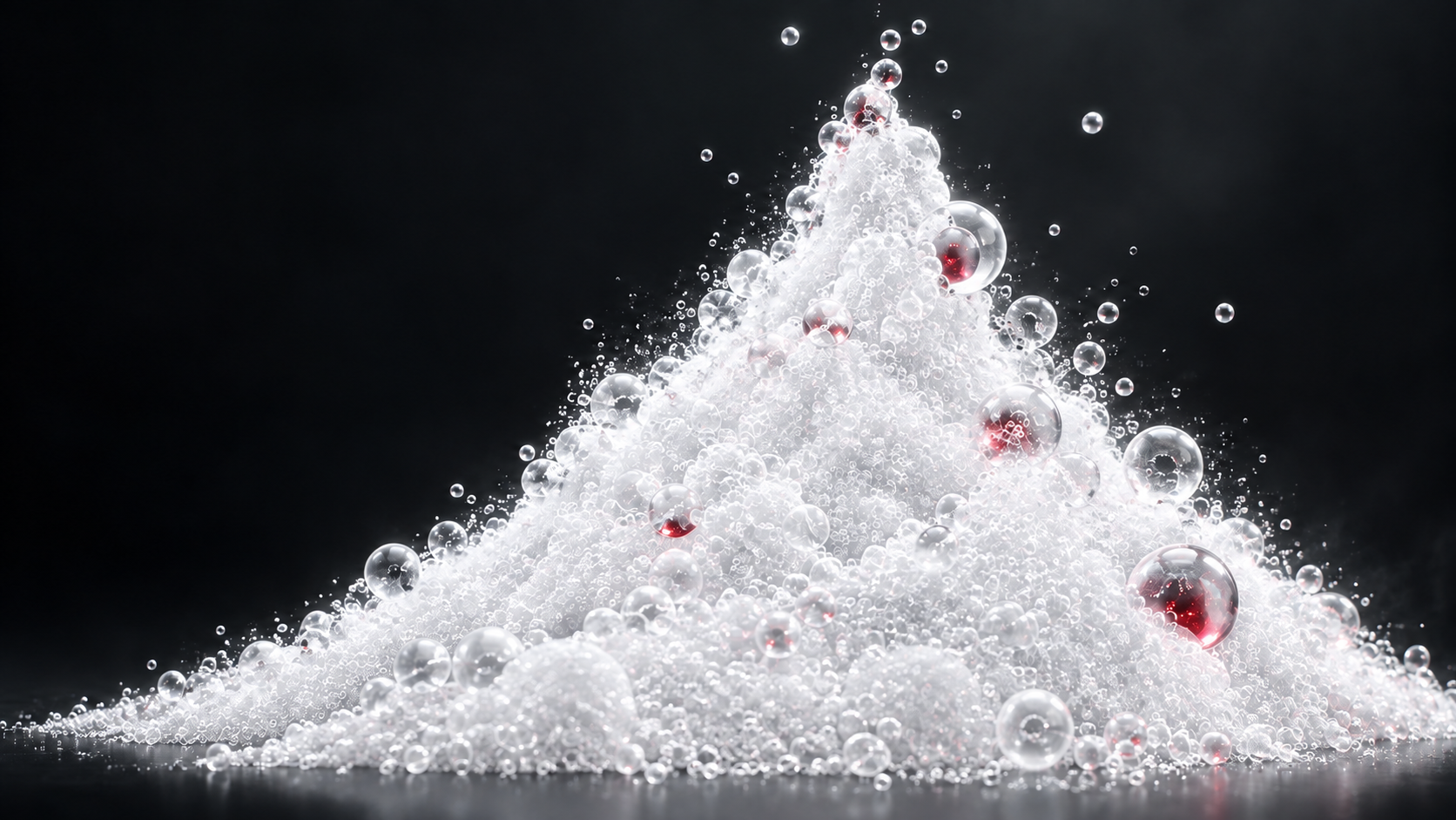 A white mountain formed from thousands of stable foam bubbles - the formula behind the SPLASH sensory platform
